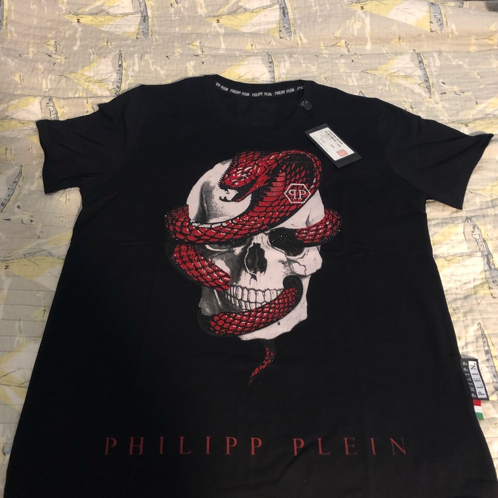 Black Philipp Plein Snake/Skull Tee